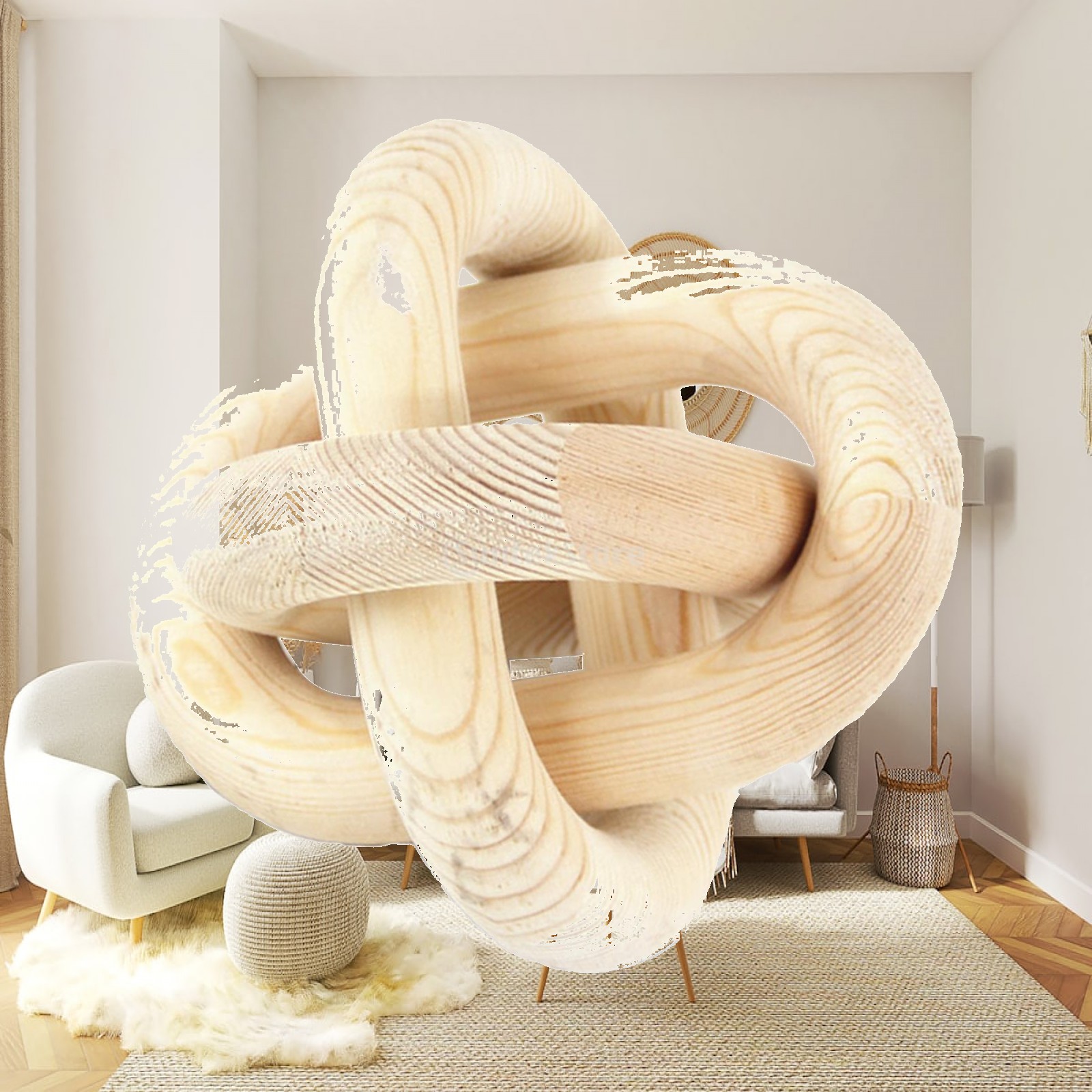 Unique Table Accessories - Decoración de cadena de madera, nudo