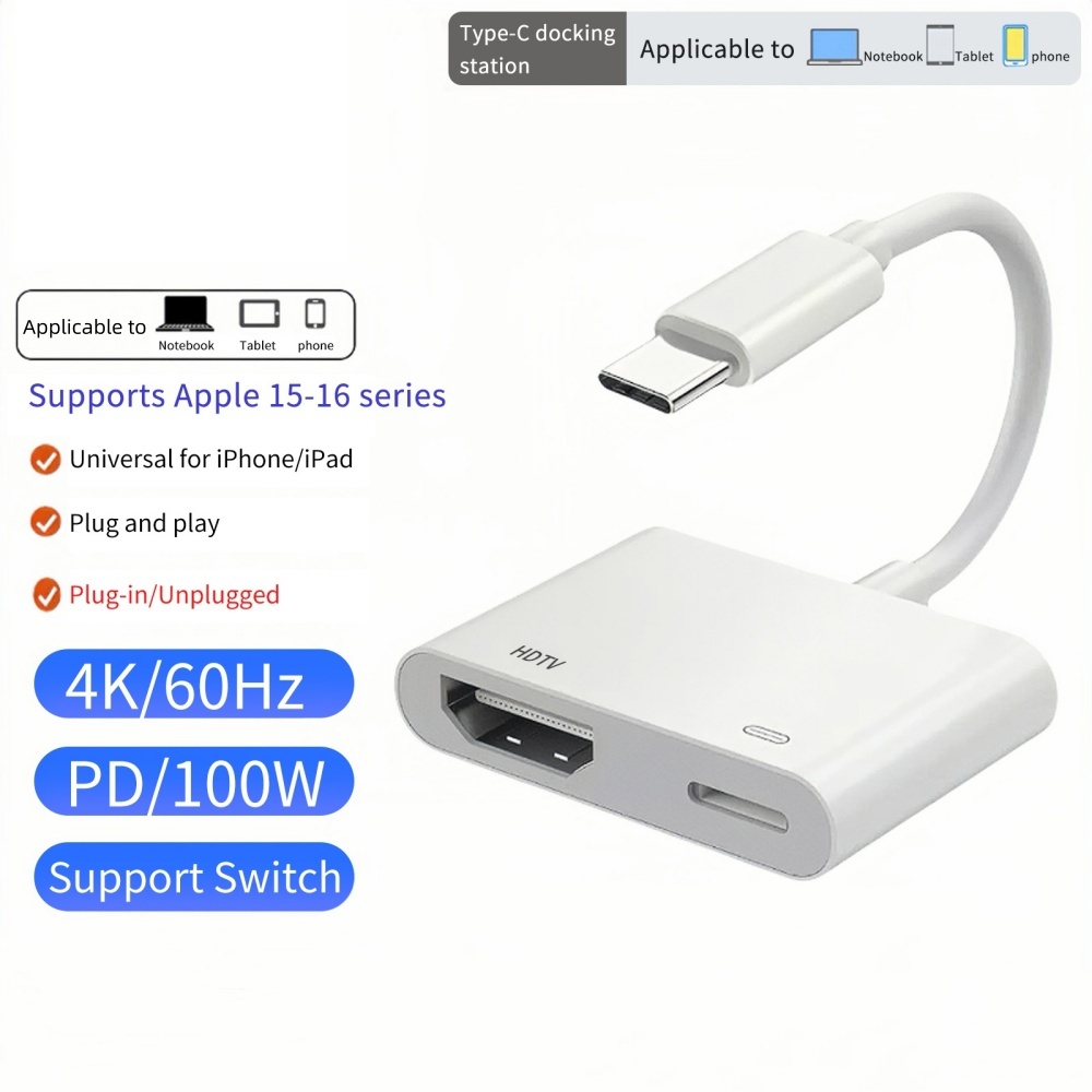 Hdmi Adapter Tablet - Adaptador convertidor USB-C a HDMI 4K