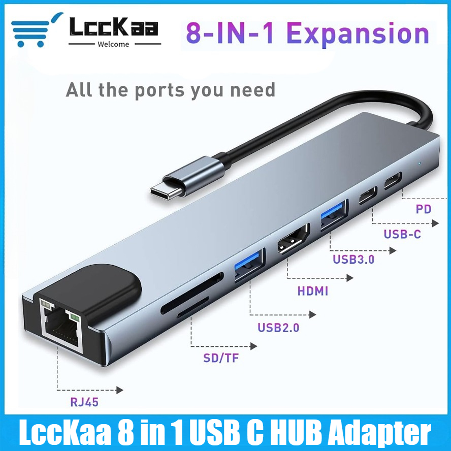 Hub USB C 8/7 en 1, Adaptador  - Hdmi Adapter Tablet reseña y precio