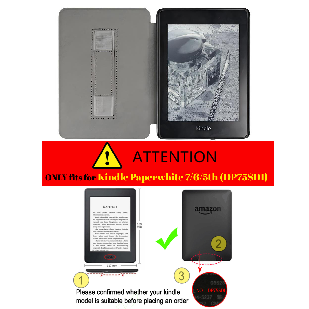 Funda de piel sintética con co - Kindle Tablet Accessories reseña y precio